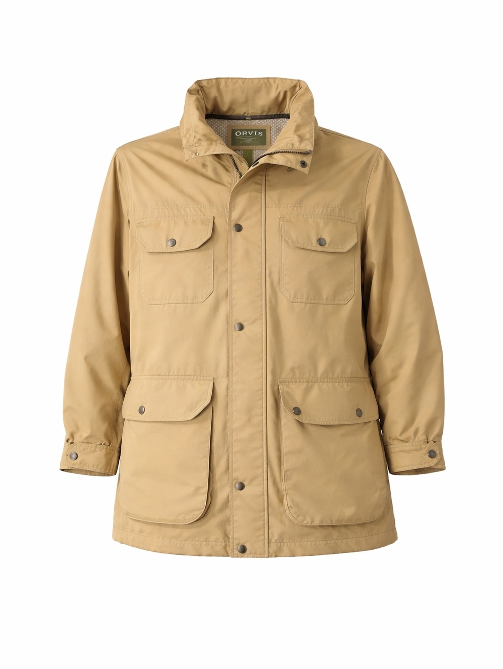 Orvis Tan Utility Jacket Safari Field Chore Coat Lightweight Travel Size Large